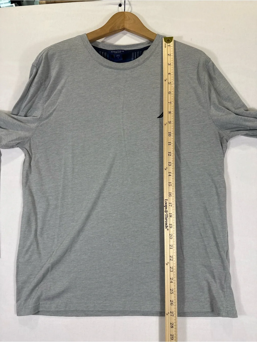 Nautica Light Gray Long Sleeve Crewneck Tee